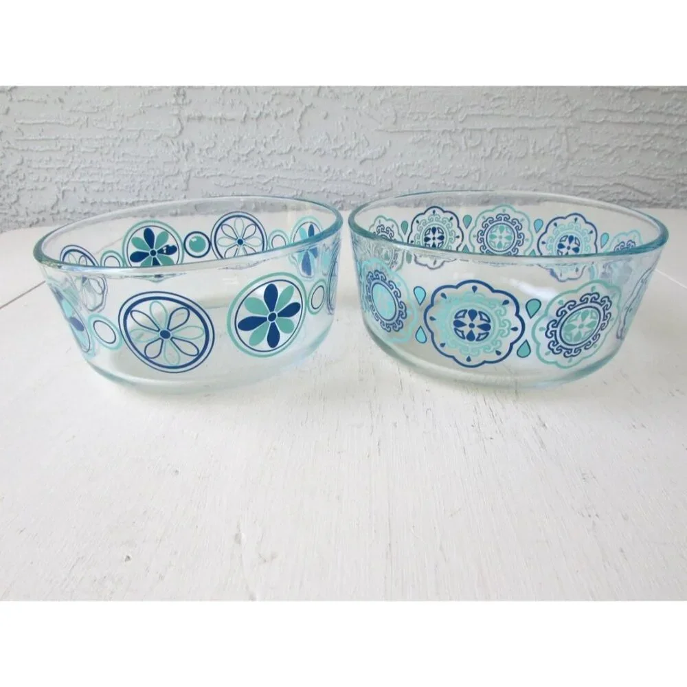 Lot Of 2 7inch Pyrex 1980s Mixing Bowl No Plastic Lids